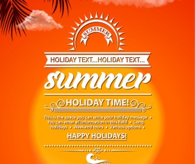 Summer holiday sunrise poster vectors 02