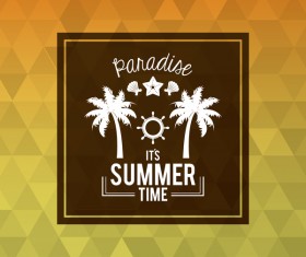 Summer holiday travel poster with seamless background vector