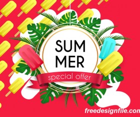 Summer special offer poster template vectors 01