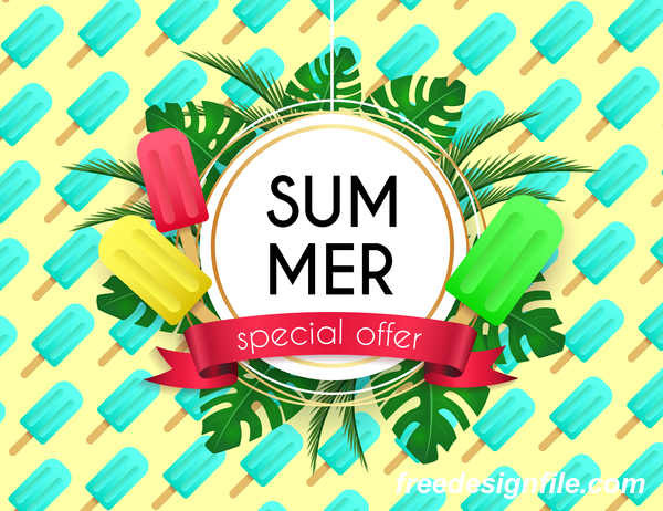 Summer special offer poster template vectors 02