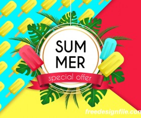 Summer special offer poster template vectors 03