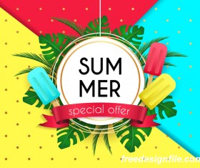 Summer special offer poster template vectors 04