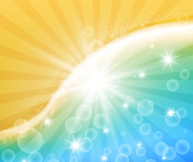 Sun beach with sea background vector 02