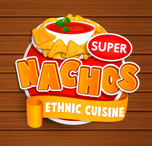 Super nachos sticker vector