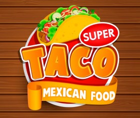 Super taco sticker vector