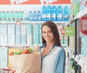 Supermarket purchase lady Stock Photo 04