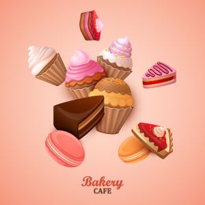 Sweet with ice cream vector background