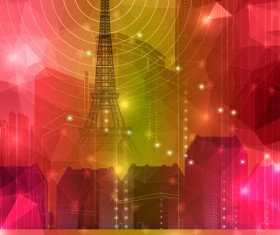 TV Tower with abstract background vector