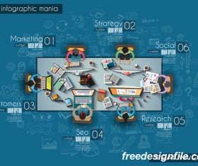 Teamwork ideas infographic template vector material 02