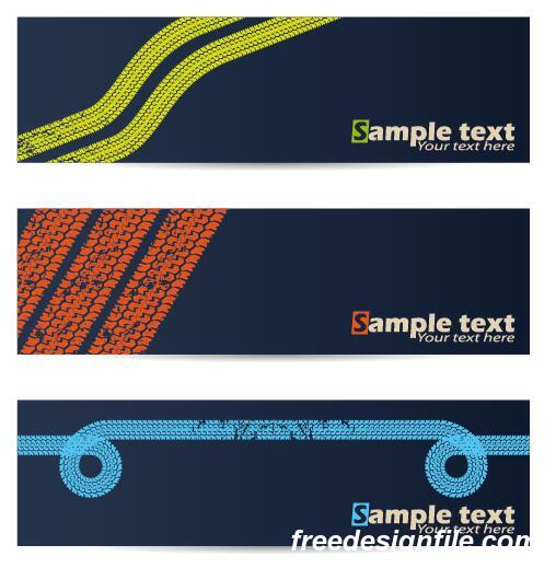 Tire printed banners vector