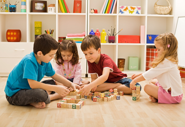 Together with children building blocks HD picture