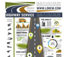 Traffic road infographic template vector 02