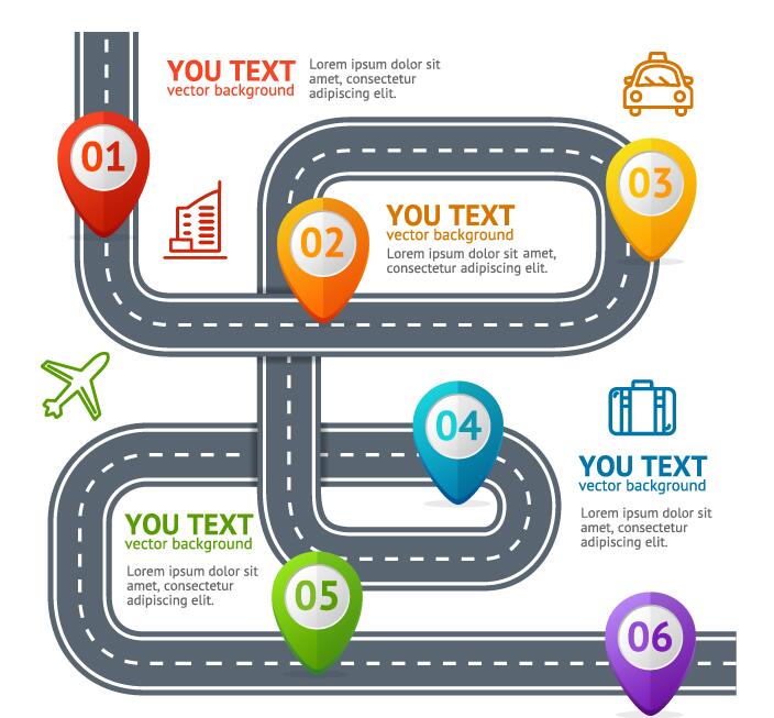 Traffic road infographic template vector 03