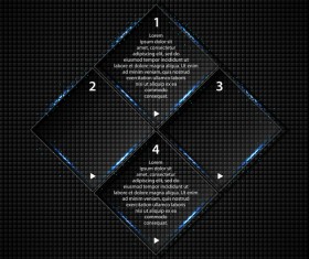 Transparent square glass banners vector 02