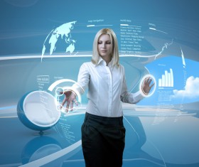 Use high tech women Stock Photo