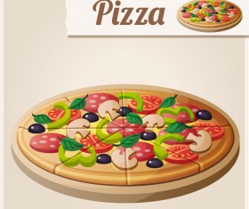 Vagetable pizza vector