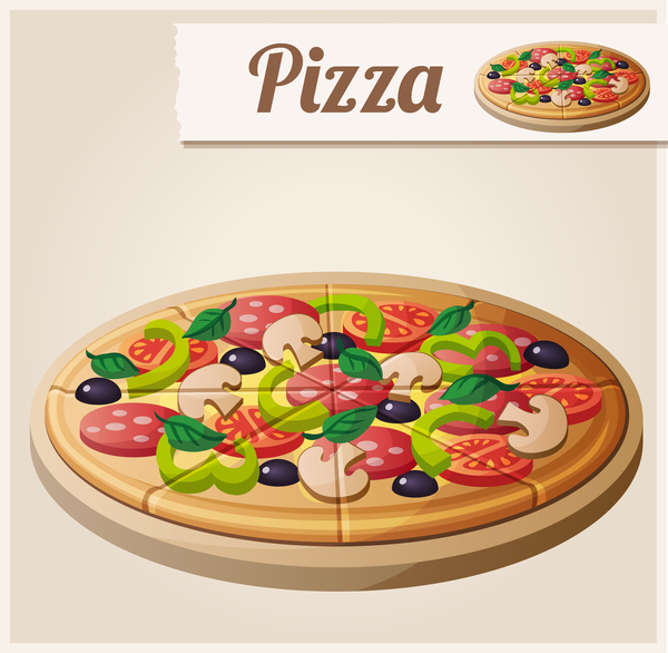 Vagetable pizza vector
