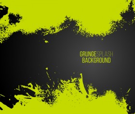 Vector green paint splash frame background