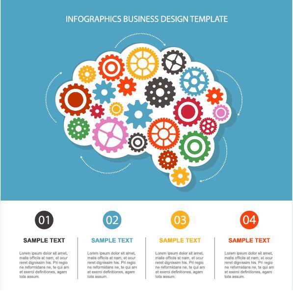 Vector infographic template with gear 01