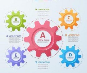 Vector infographic template with gear 02