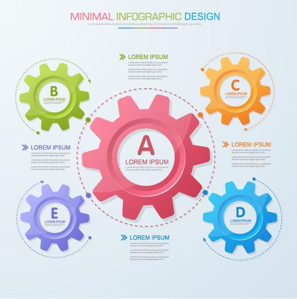 Vector infographic template with gear 02