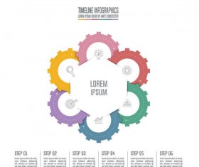 Vector infographic template with gear 03