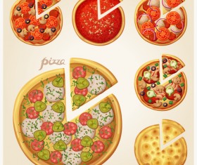 Vector pizza illustration set
