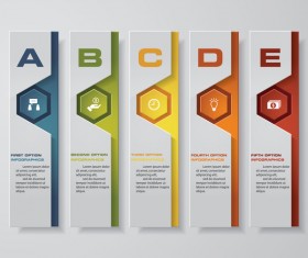 Vertical banner infgraphic paper vector 01