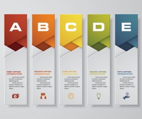 Vertical banner infgraphic paper vector 03