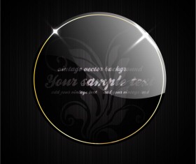 Vintage retro round glass frame with background vector
