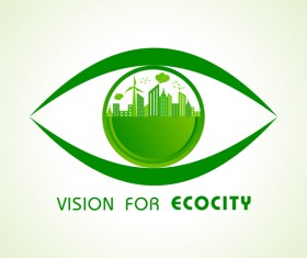 Vision for ecocity logo vector