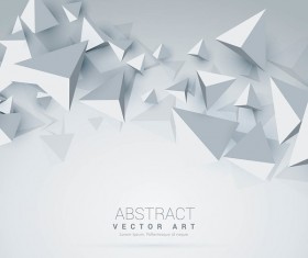 White background with 3D triangle vector 02