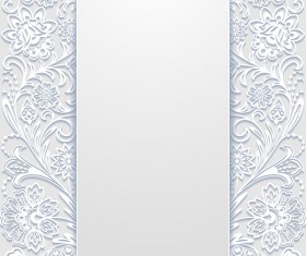 White hollow floral background vectors 01