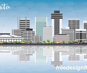 Wichita city landscape vectors