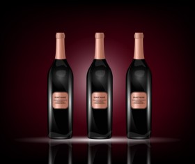 Wine poster template with bottle vector 02