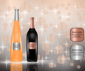 Wine poster template with bottle vector 06