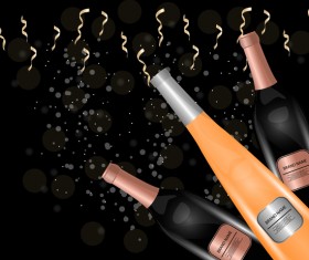 Wine poster template with bottle vector 07