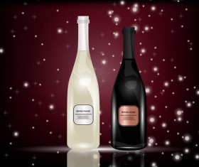 Wine poster template with bottle vector 08