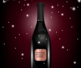 Wine poster template with bottle vector 09