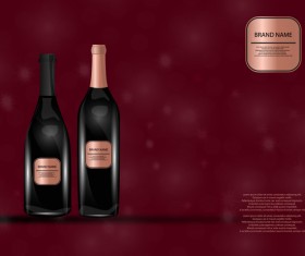 Wine poster template with bottle vector 11