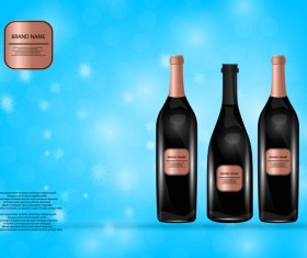 Wine poster template with bottle vector 12