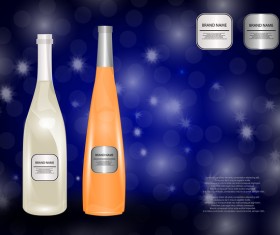 Wine poster template with bottle vector 13