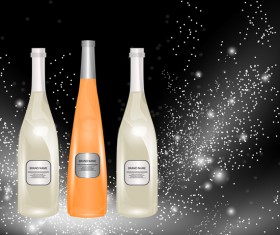 Wine poster template with bottle vector 14