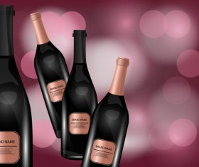 Wine poster template with bottle vector 15