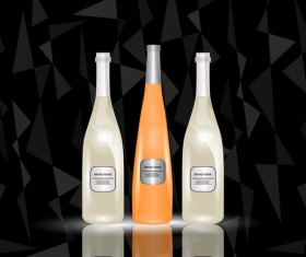 Wine poster template with bottle vector 16