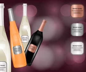 Wine poster template with bottle vector 17