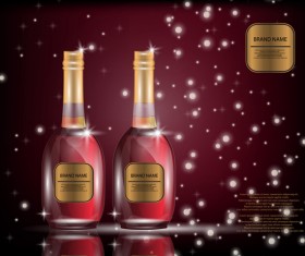 Wine poster template with bottle vector 18