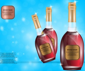 Wine poster template with bottle vector 19