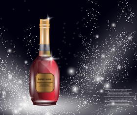 Wine poster template with bottle vector 21