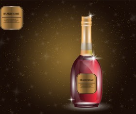 Wine poster template with bottle vector 22